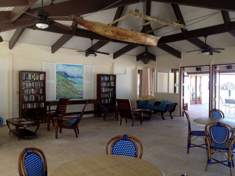 The interior of the great room at Gentle Winds on St. Croix.