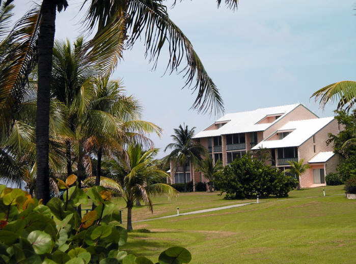 The beachfront building that Caribbean Breeze condo is located in at Gentle Winds.